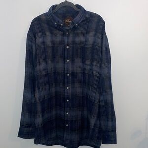 Classic Navy Plaid Button-Down Shirt